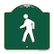 Signmission Designer Series Pedestrian Crossing, Green & White Aluminum Sign, 18" x 18", GW-1818-23337 A-DES-GW-1818-23337 - alternate 1